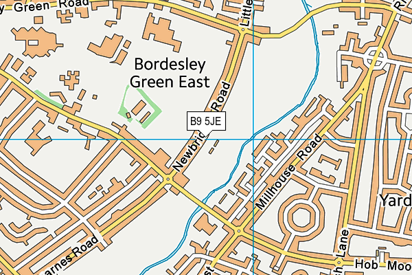 B9 5JE map - OS VectorMap District (Ordnance Survey)