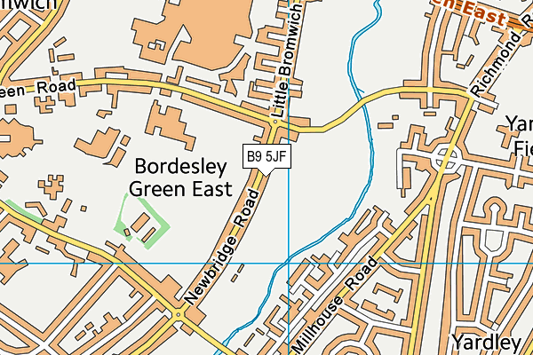 B9 5JF map - OS VectorMap District (Ordnance Survey)