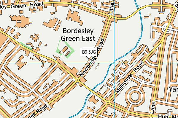 B9 5JG map - OS VectorMap District (Ordnance Survey)