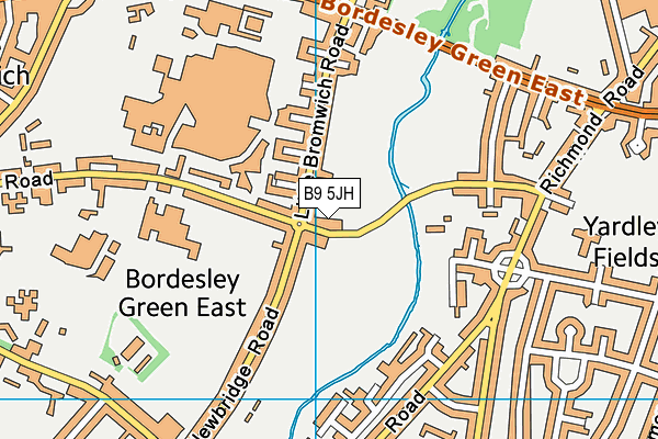 B9 5JH map - OS VectorMap District (Ordnance Survey)