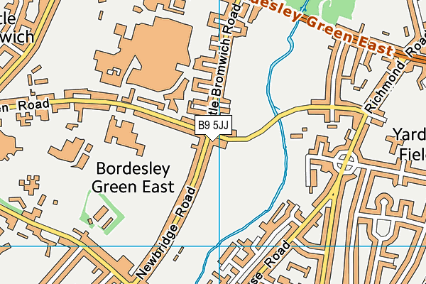 B9 5JJ map - OS VectorMap District (Ordnance Survey)