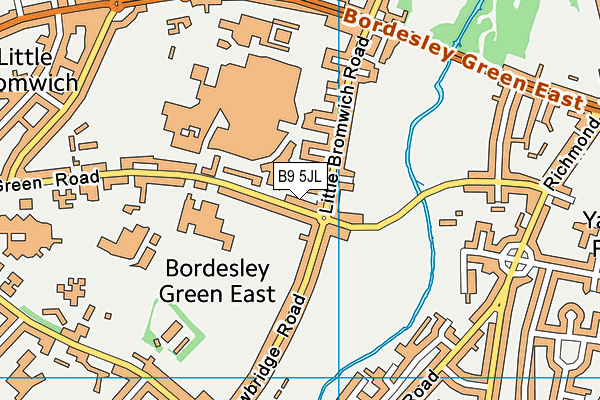 B9 5JL map - OS VectorMap District (Ordnance Survey)