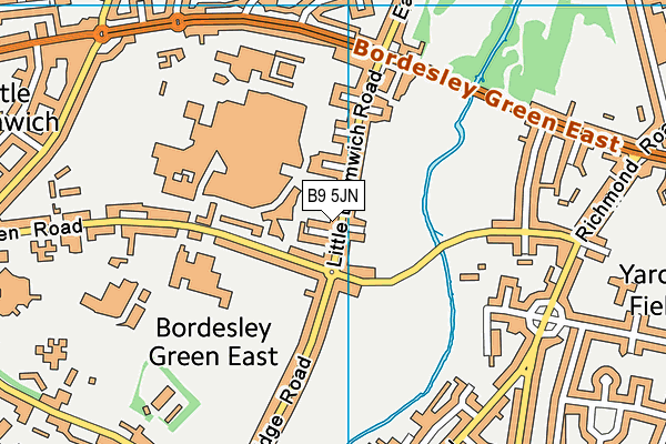 B9 5JN map - OS VectorMap District (Ordnance Survey)