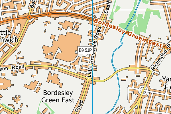 B9 5JP map - OS VectorMap District (Ordnance Survey)