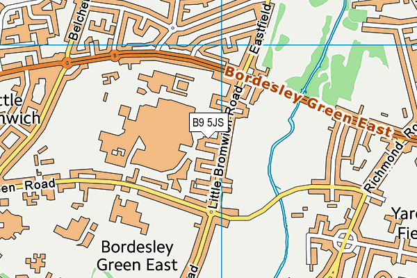 B9 5JS map - OS VectorMap District (Ordnance Survey)