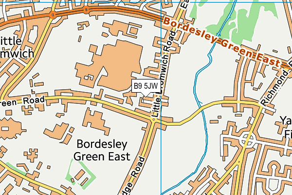 B9 5JW map - OS VectorMap District (Ordnance Survey)