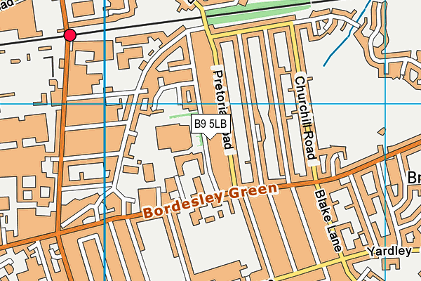 B9 5LB map - OS VectorMap District (Ordnance Survey)