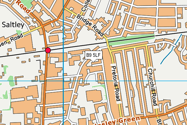B9 5LF map - OS VectorMap District (Ordnance Survey)