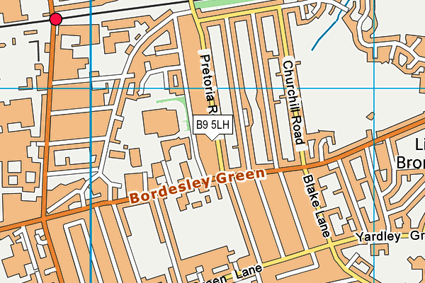 B9 5LH map - OS VectorMap District (Ordnance Survey)