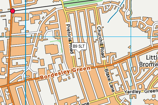 B9 5LT map - OS VectorMap District (Ordnance Survey)