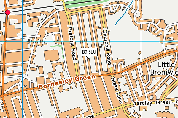 B9 5LU map - OS VectorMap District (Ordnance Survey)