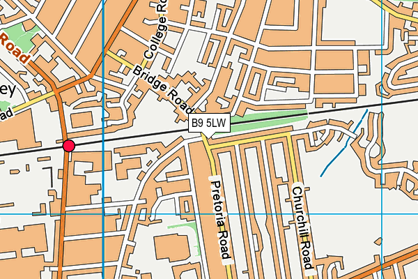 B9 5LW map - OS VectorMap District (Ordnance Survey)