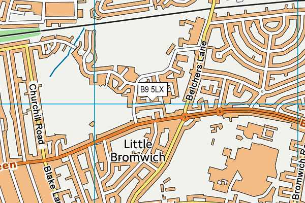 B9 5LX map - OS VectorMap District (Ordnance Survey)