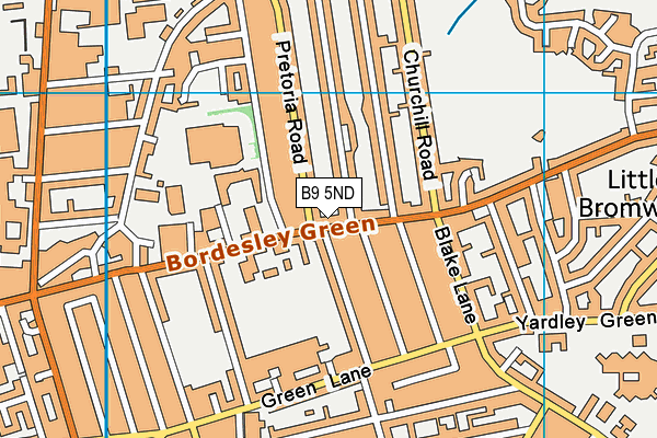 B9 5ND map - OS VectorMap District (Ordnance Survey)