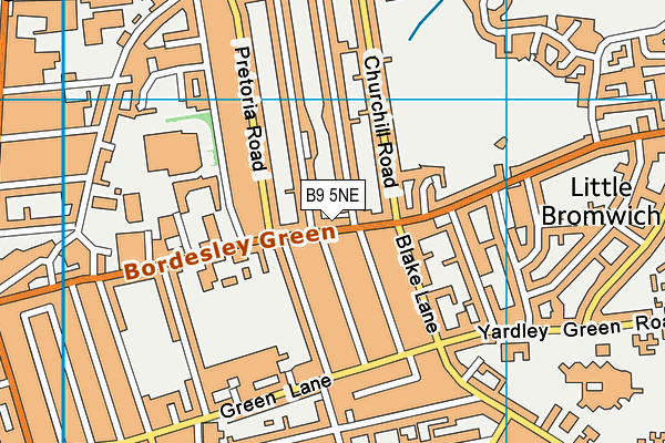 B9 5NE map - OS VectorMap District (Ordnance Survey)