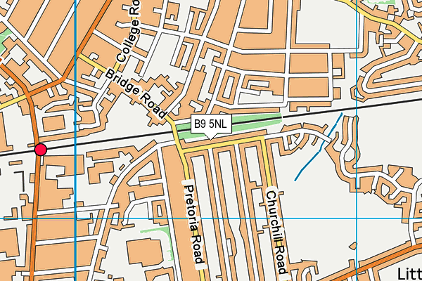 B9 5NL map - OS VectorMap District (Ordnance Survey)