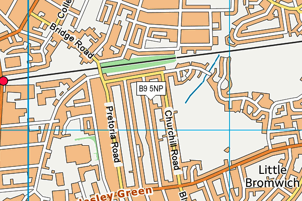 B9 5NP map - OS VectorMap District (Ordnance Survey)