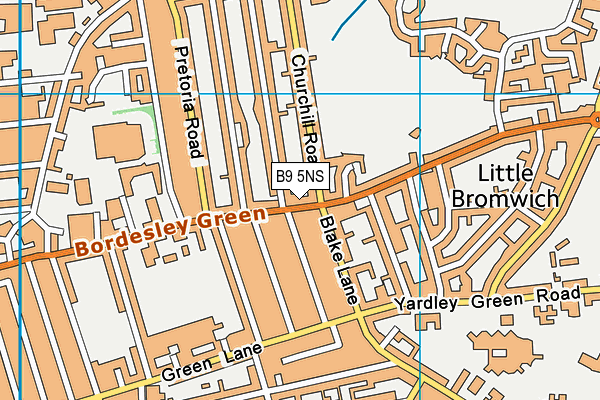 B9 5NS map - OS VectorMap District (Ordnance Survey)