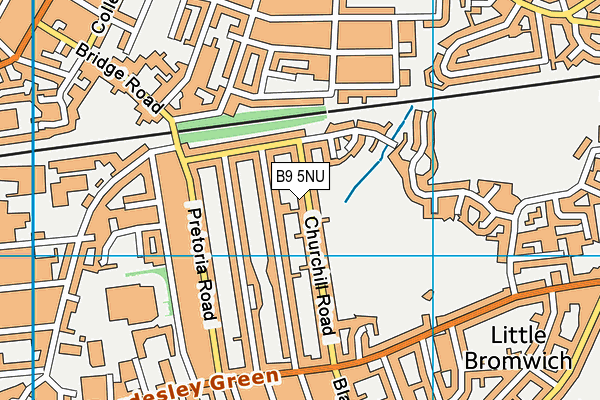 B9 5NU map - OS VectorMap District (Ordnance Survey)