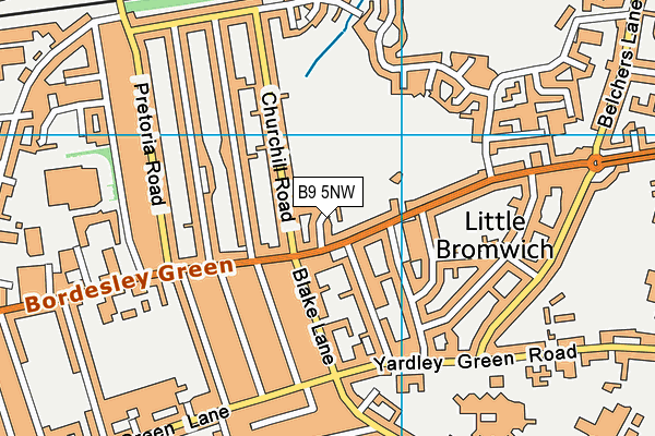 B9 5NW map - OS VectorMap District (Ordnance Survey)