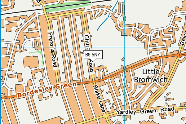 B9 5NY map - OS VectorMap District (Ordnance Survey)