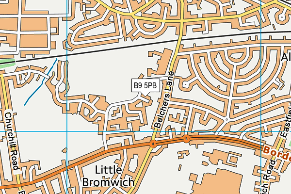 B9 5PB map - OS VectorMap District (Ordnance Survey)