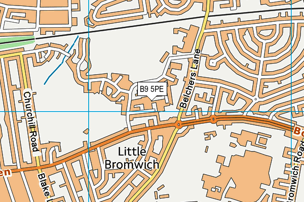 B9 5PE map - OS VectorMap District (Ordnance Survey)