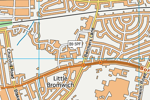 B9 5PF map - OS VectorMap District (Ordnance Survey)