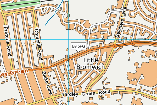 B9 5PG map - OS VectorMap District (Ordnance Survey)