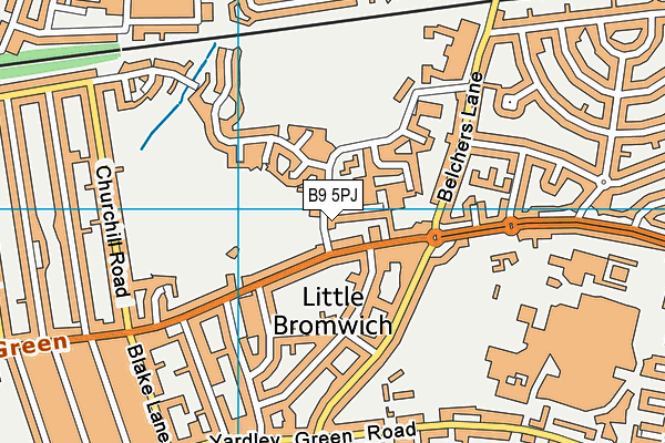 B9 5PJ map - OS VectorMap District (Ordnance Survey)