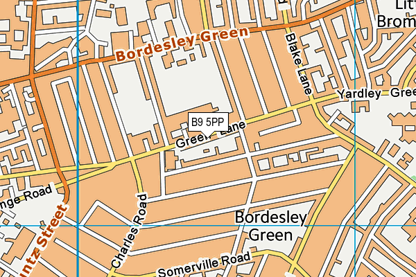 B9 5PP map - OS VectorMap District (Ordnance Survey)