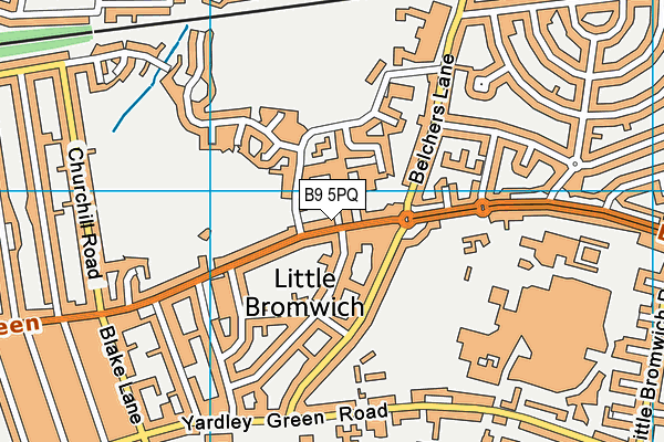 B9 5PQ map - OS VectorMap District (Ordnance Survey)