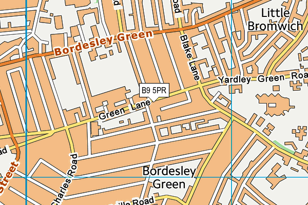 B9 5PR map - OS VectorMap District (Ordnance Survey)