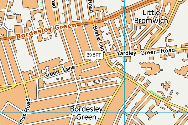 B9 5PT map - OS VectorMap District (Ordnance Survey)