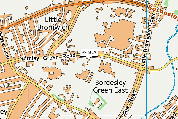 Waverley School map (B9 5QA) - OS VectorMap District (Ordnance Survey)