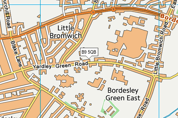 B9 5QB map - OS VectorMap District (Ordnance Survey)