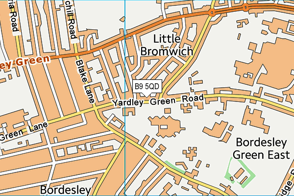 B9 5QD map - OS VectorMap District (Ordnance Survey)