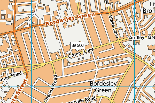 B9 5QJ map - OS VectorMap District (Ordnance Survey)