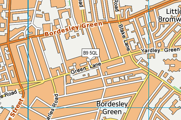 B9 5QL map - OS VectorMap District (Ordnance Survey)