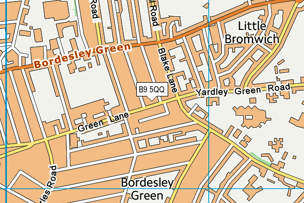 B9 5QQ map - OS VectorMap District (Ordnance Survey)