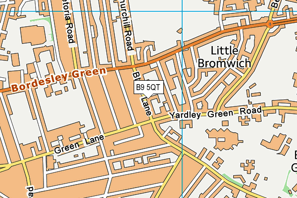 B9 5QT map - OS VectorMap District (Ordnance Survey)
