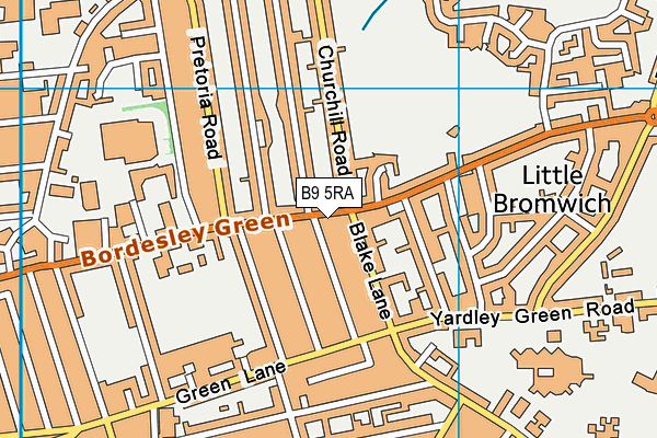 B9 5RA map - OS VectorMap District (Ordnance Survey)
