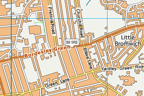 B9 5RE map - OS VectorMap District (Ordnance Survey)