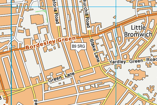 B9 5RG map - OS VectorMap District (Ordnance Survey)