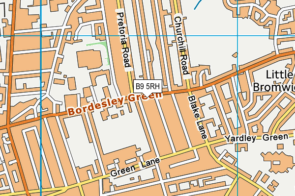 B9 5RH map - OS VectorMap District (Ordnance Survey)