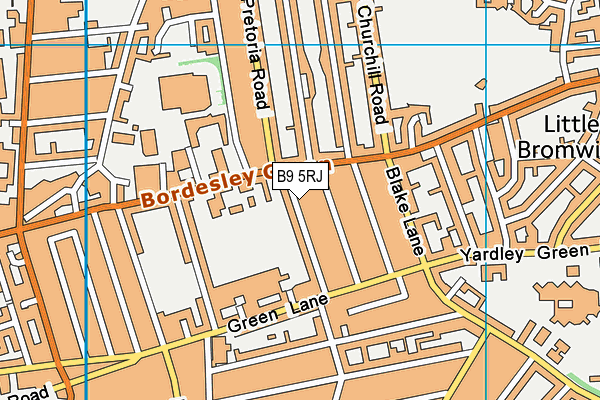 B9 5RJ map - OS VectorMap District (Ordnance Survey)
