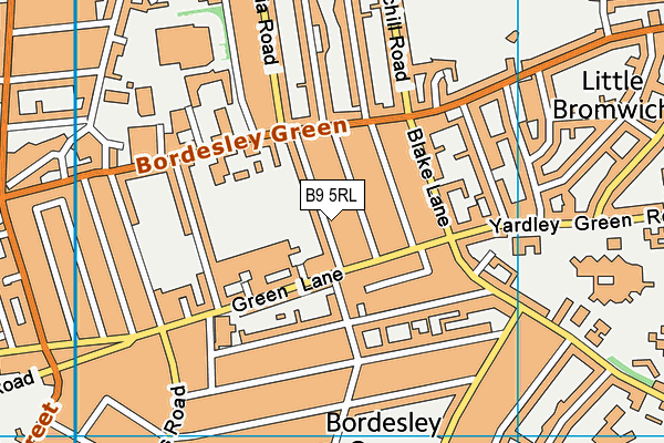 B9 5RL map - OS VectorMap District (Ordnance Survey)
