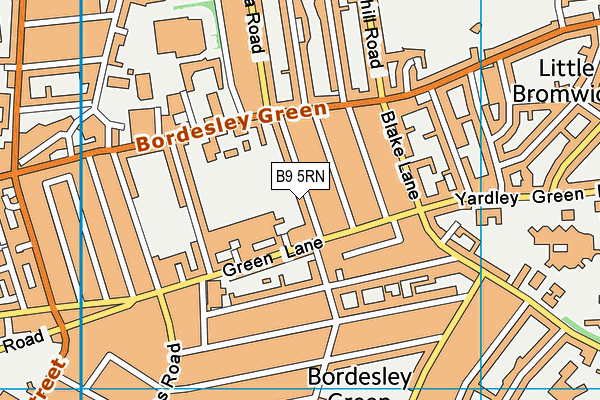 B9 5RN map - OS VectorMap District (Ordnance Survey)