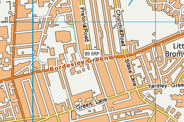 B9 5RP map - OS VectorMap District (Ordnance Survey)