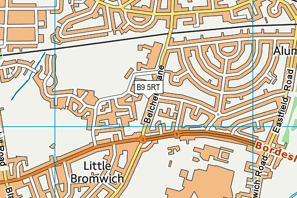 B9 5RT map - OS VectorMap District (Ordnance Survey)